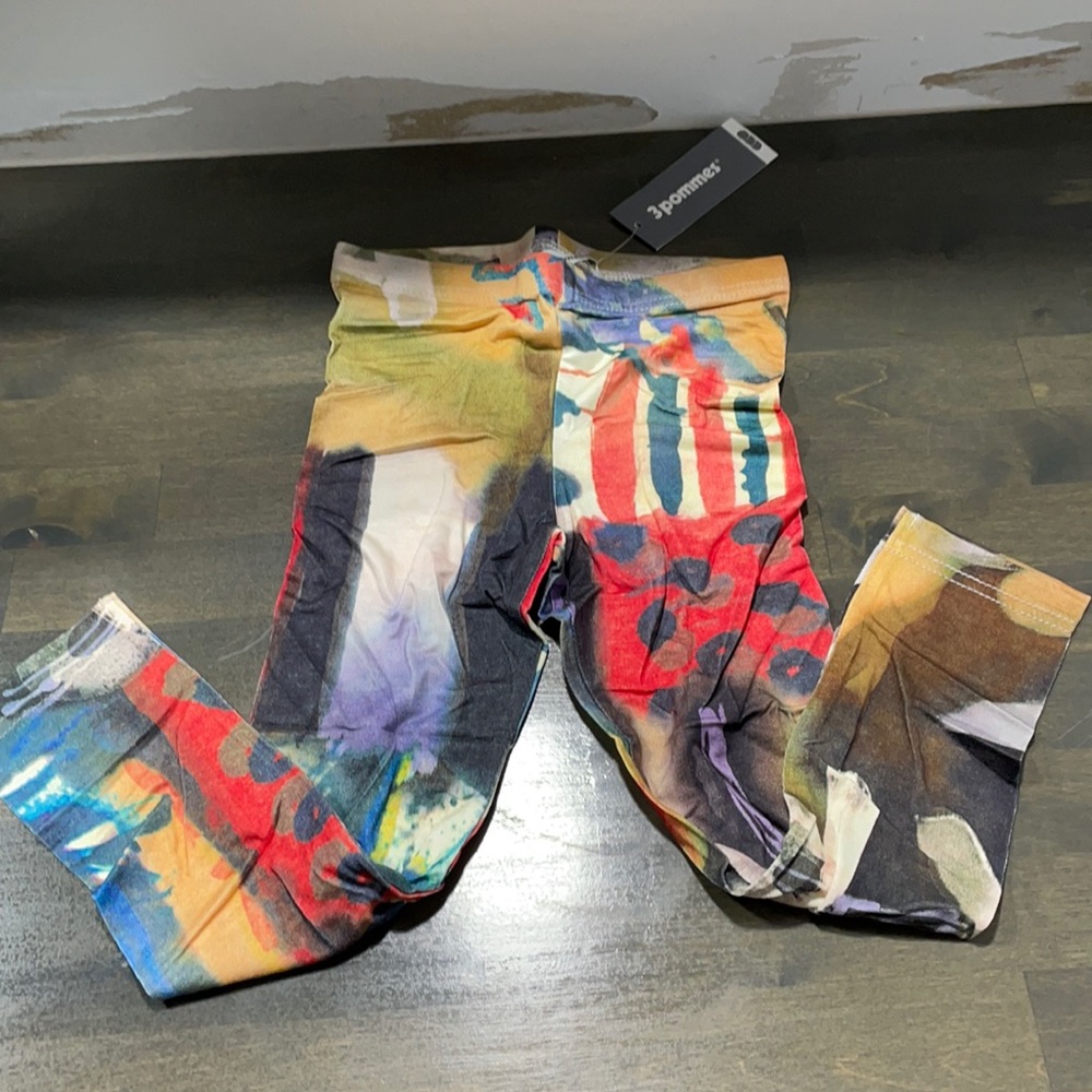NWT 3 Pommes Girls Funky Leggings